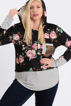 Load image into Gallery viewer, Hooded Long Sleeve Floral Top