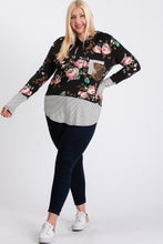 Load image into Gallery viewer, Hooded Long Sleeve Floral Top