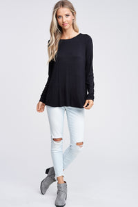 Cross Back Solid Knit Top