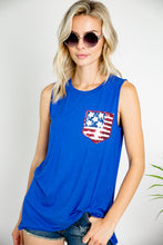 Load image into Gallery viewer, American Flag Pocket Tank Top